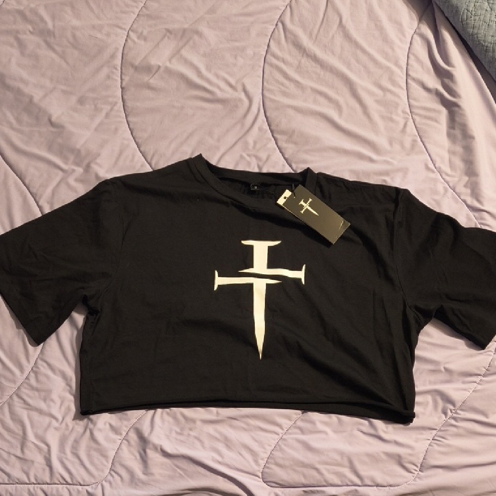 Three Nails Clothing Black Crop Tee